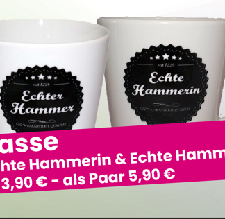 Tassen- Paar ,,Echter Hammer und Echte Hammerin''
